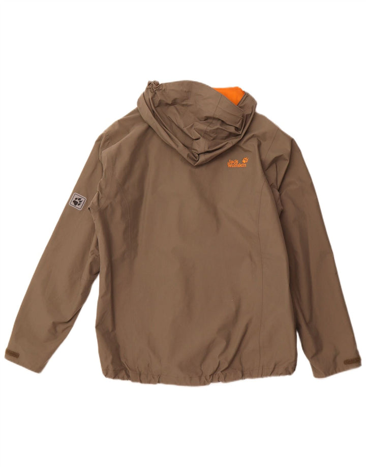 JACK WOLFSKIN Chaqueta impermeable con capucha para mujer UK 40/16 Large Beige Poliamida
