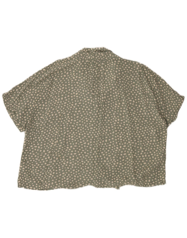 FAT FACE Blusa camisera con lazo frontal para mujer UK 20 2XL Verde manchado