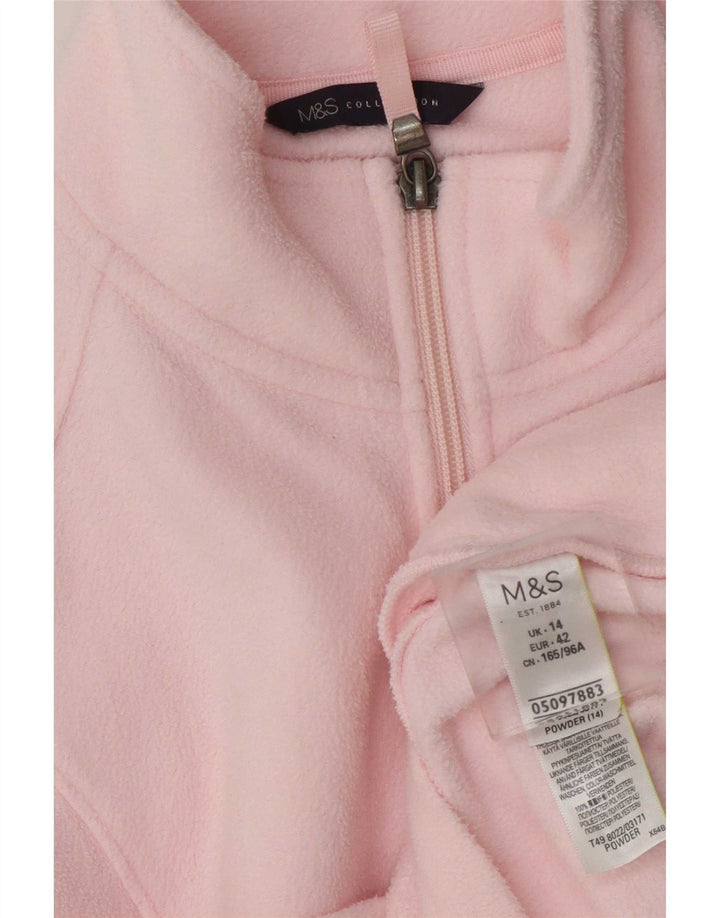 Marks & Spencer Chaqueta polar para mujer UK 44 Grande Poliéster rosa