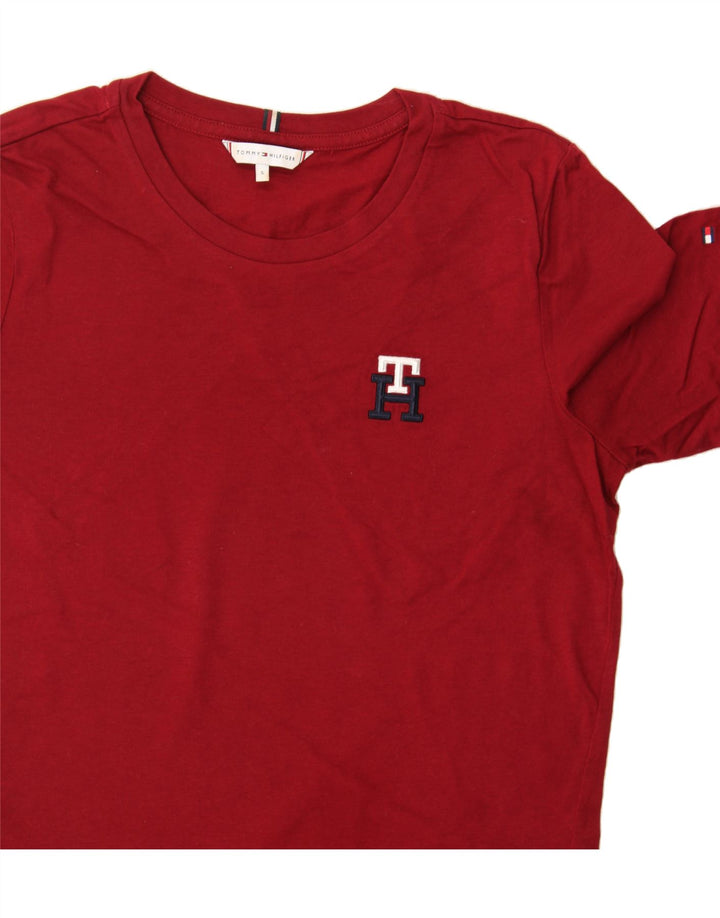 TOMMY HILFIGER Mens T-Shirt Top Small Red Cotton Vintage Tommy Hilfiger and Second-Hand Tommy Hilfiger from Messina Hembry 
