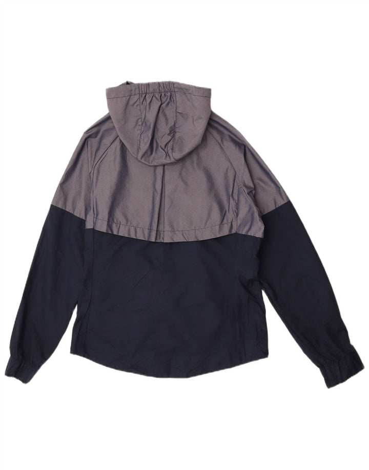 Nike Chaqueta impermeable extragrande con capucha para mujer UK 10 Small Gris Colorblock Nylon