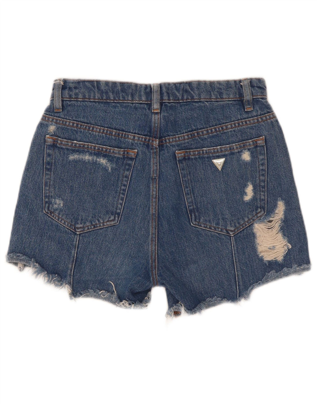 Guess Shorts De Mezclilla Desgastados Mujer W25 XS Poliéster Azul