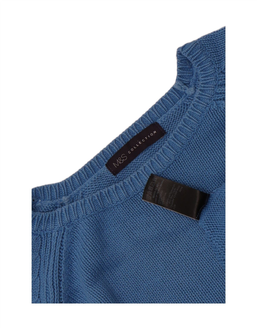 Marks & Spencer - Jersey extragrande con cuello barco para mujer, talla S, color azul