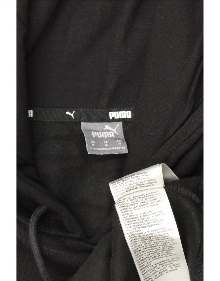 PUMA Jersey con capucha gráfica para mujer UK 14 Medium Black Cotton