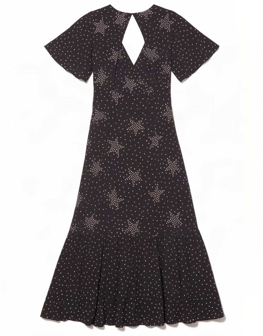 Topshop Vestido largo con estampado abstracto para mujer UK 8 Small Negro manchado