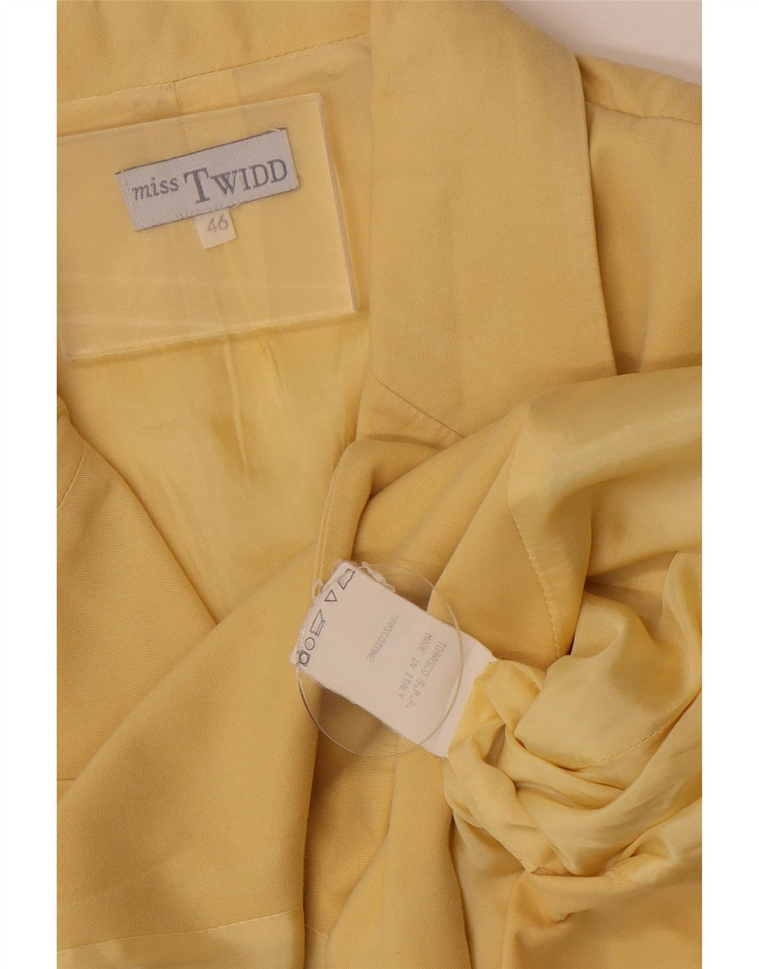Misstwidd Chaqueta tipo blazer de manga corta con 4 botones para mujer IT 46 Large Yellow