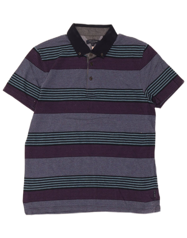 Ted Baker Polo para hombre talla 4 grande algodón a rayas multicolor