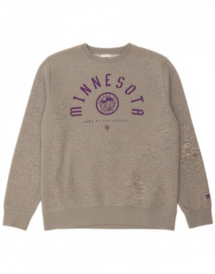 NFL Mens Minnesota Graphic Sweatshirt Jumper Medium Grey Cotton