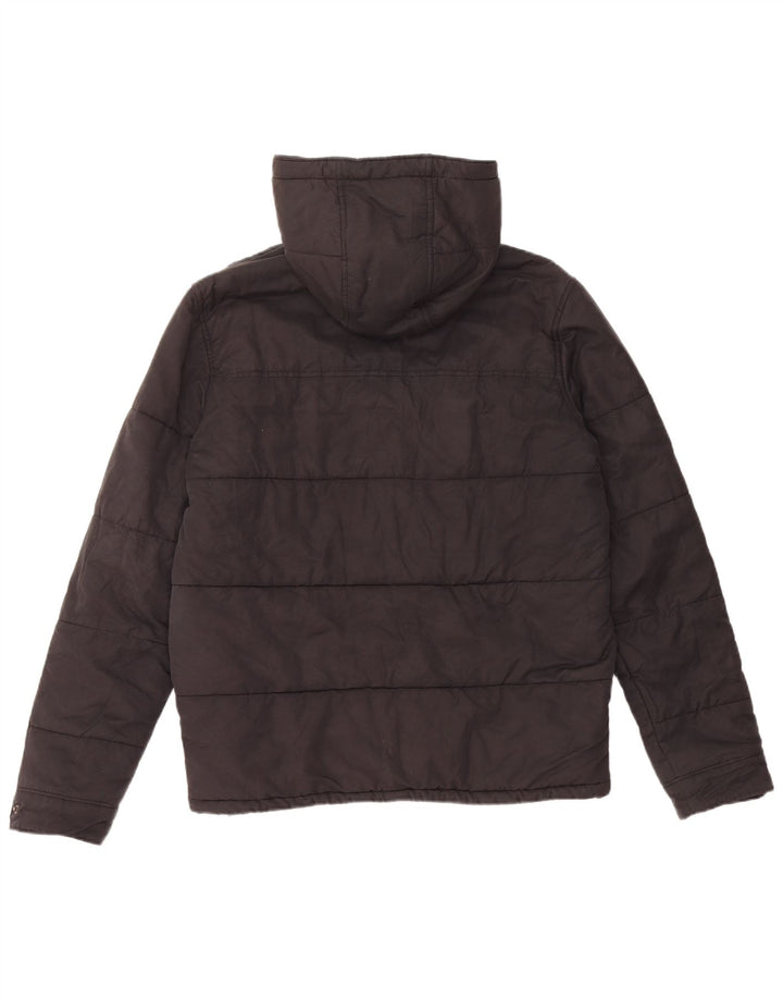 Levi's Chaqueta acolchada con capucha para hombre UK 38 Mediana Algodón negro