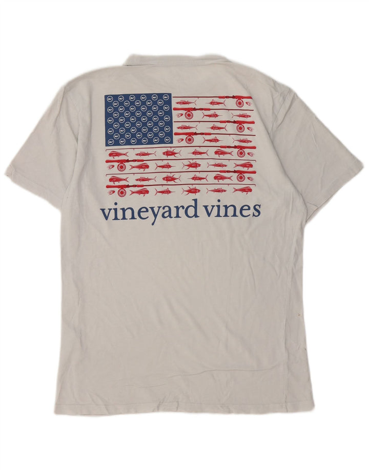 VINEYARD VINES Camiseta gráfica para hombre Top pequeño de algodón blanco roto