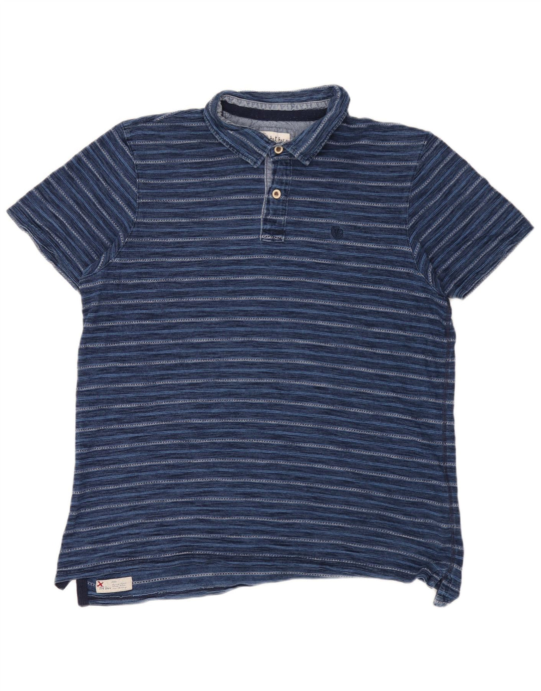 Polo de hombre Fat Face XL de algodón a rayas azules