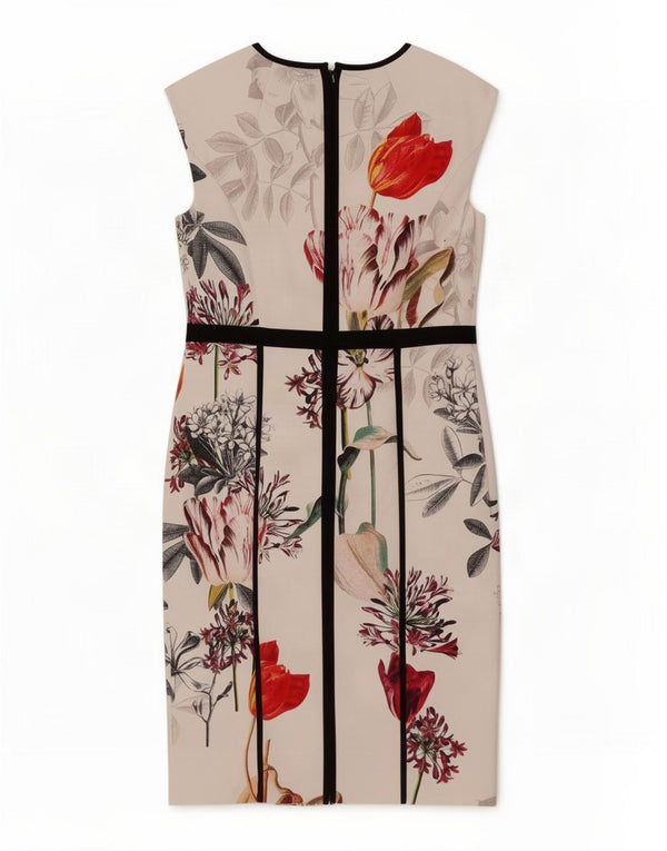 Phase Eight Vestido tubo sin mangas para mujer UK 44 Algodón floral blanco mediano