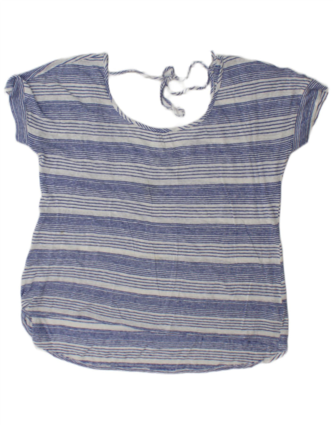 Blusa para mujer Fat Face UK 46 L Lino a rayas azules grandes