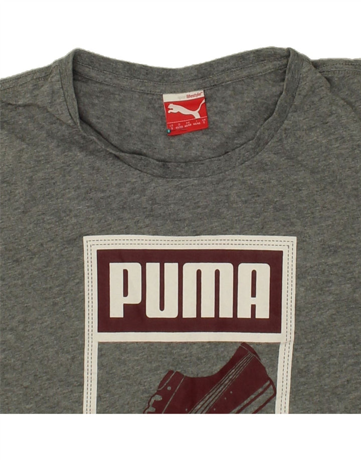 PUMA Mens Graphic T-Shirt Top Small Grey Cotton Vintage Puma and Second-Hand Puma from Messina Hembry 