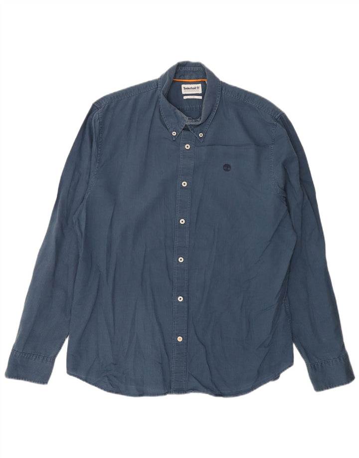 Camisa Timberland Hombre Slim Fit Grande Lino Azul Marino