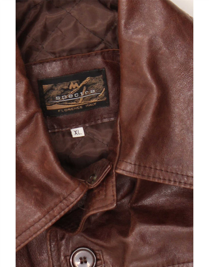 Spectra Chaqueta de cuero para hombre UK 42 XL Marrón