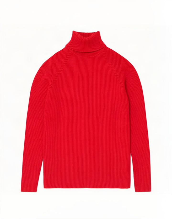 Marks & Spencer Suéter tipo jersey con cuello vuelto para mujer UK 44 Viscosa roja mediana