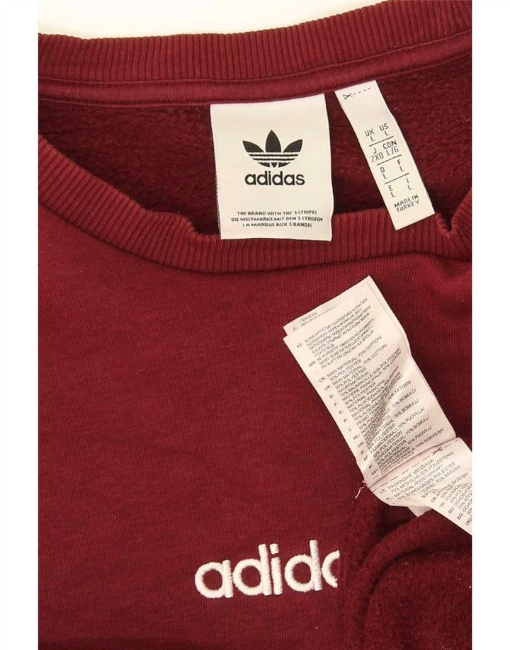 Adidas Hombre Graphic Sudadera Jumper Grande Granate Algodón