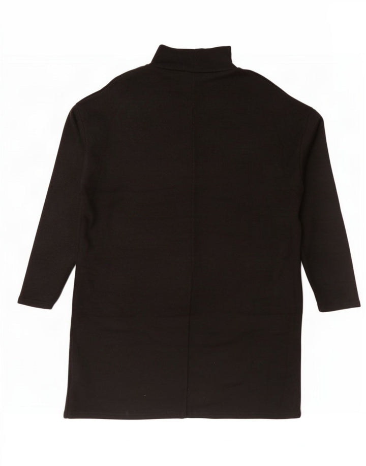 Zara Mujer Vestido Jersey Extragrande UK 44 Medio Viscosa Negra