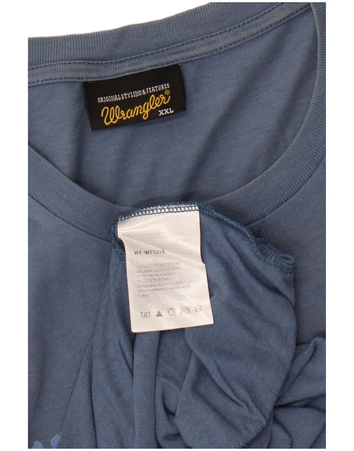 Wrangler Camiseta gráfica para hombre Top 2XL Algodón azul