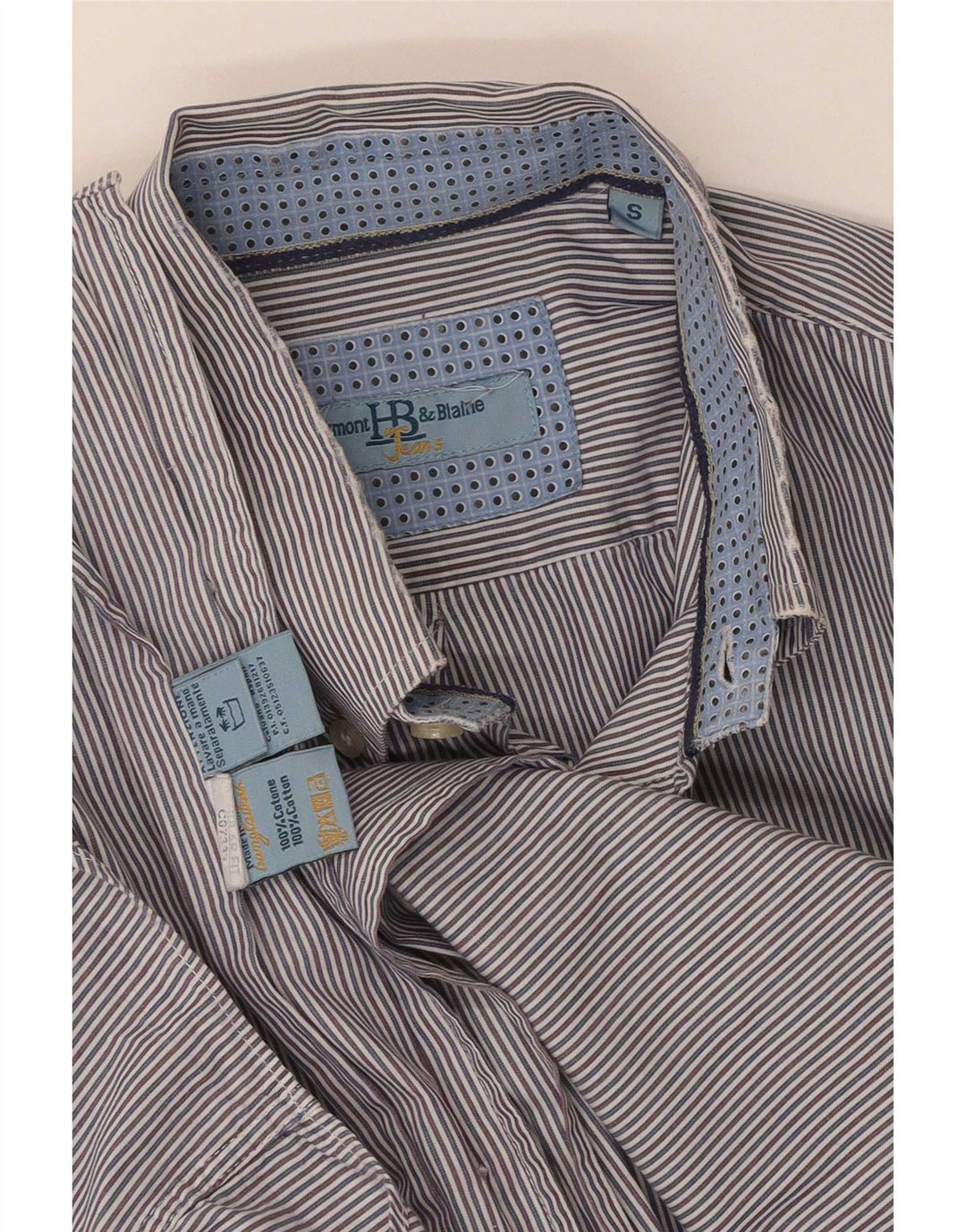 Camisa Harmont & Blaine para hombre pequeña de algodón a rayas azules