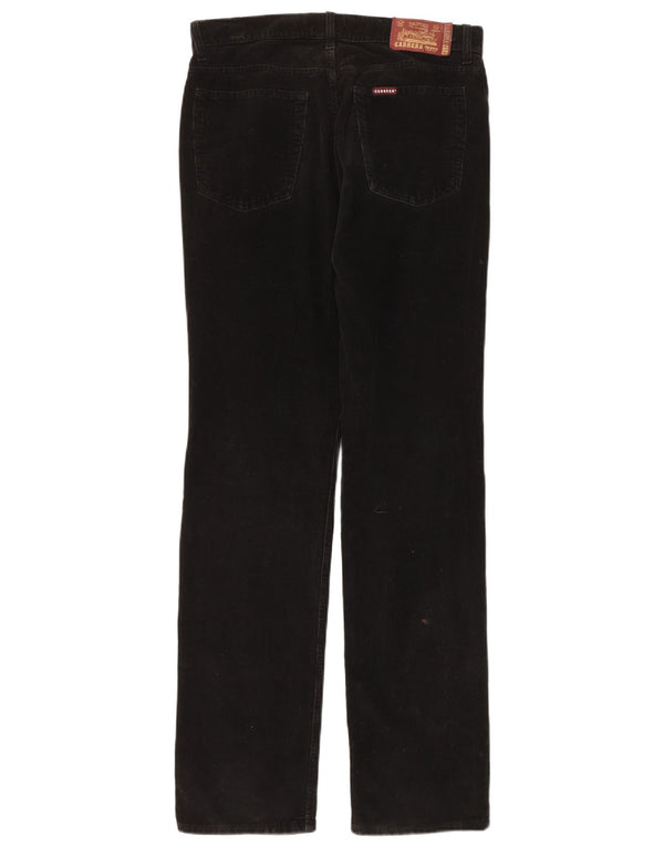 Carrera Mens 700 Pantalones rectos de pana W33 L34 Algodón negro