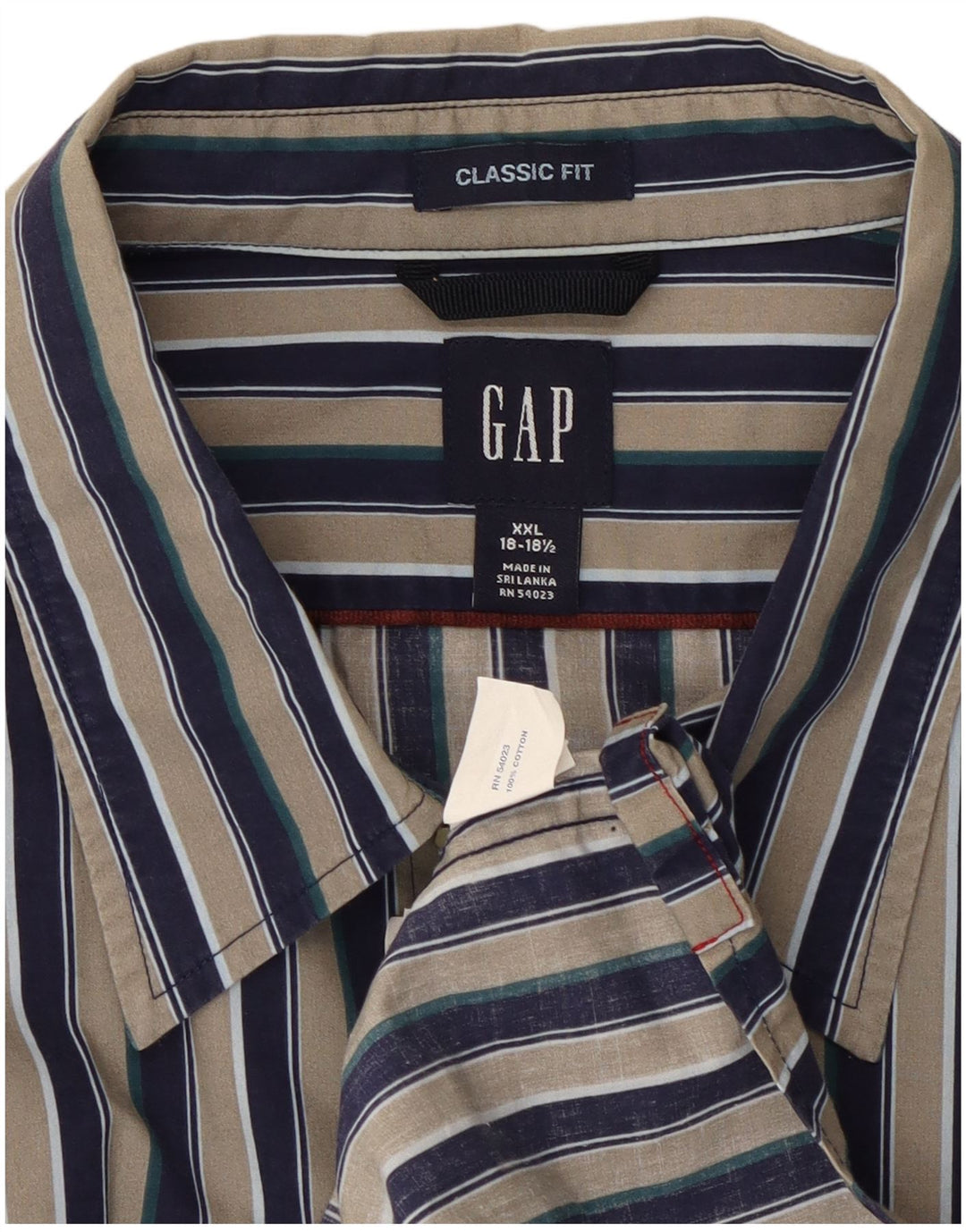 Camisa Gap de corte clásico para hombre, talla 18 1/2 2XL, algodón a rayas multicolor