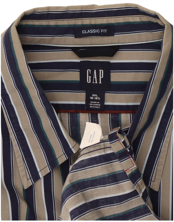 Camisa Gap de corte clásico para hombre, talla 18 1/2 2XL, algodón a rayas multicolor