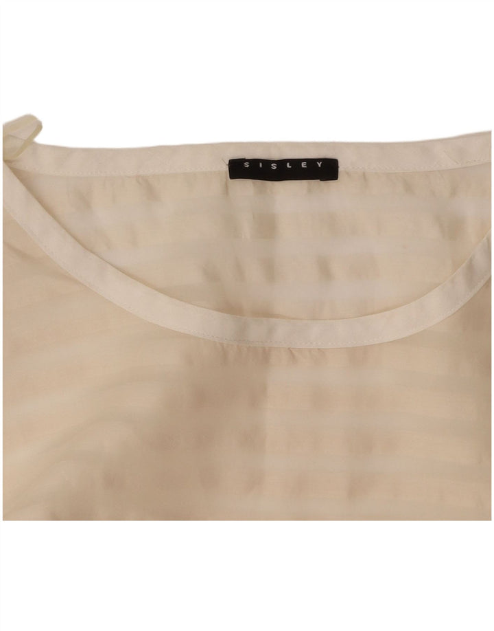 SISLEY Blusa para Mujer Top UK 12 Mediano Blanco A Rayas