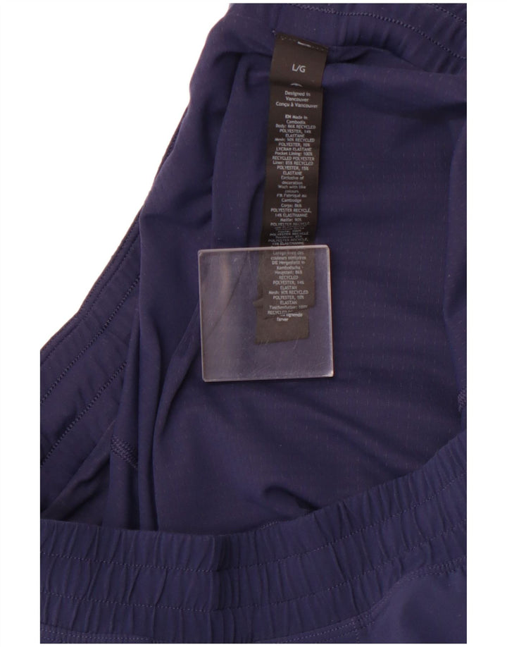 LULULEMON Pantalones cortos deportivos para mujer UK 14 Grande Azul marino Poliéster