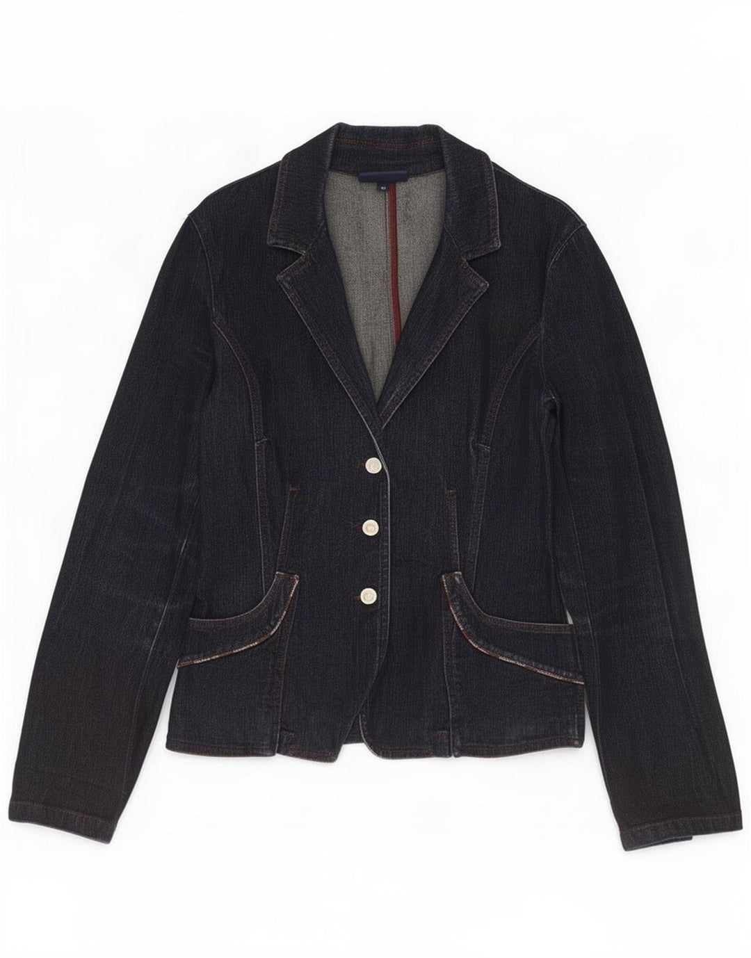 Trussardi Jeans Chaqueta Blazer Vaquera De 3 Botones para Mujer IT 46 Large Azul Marino