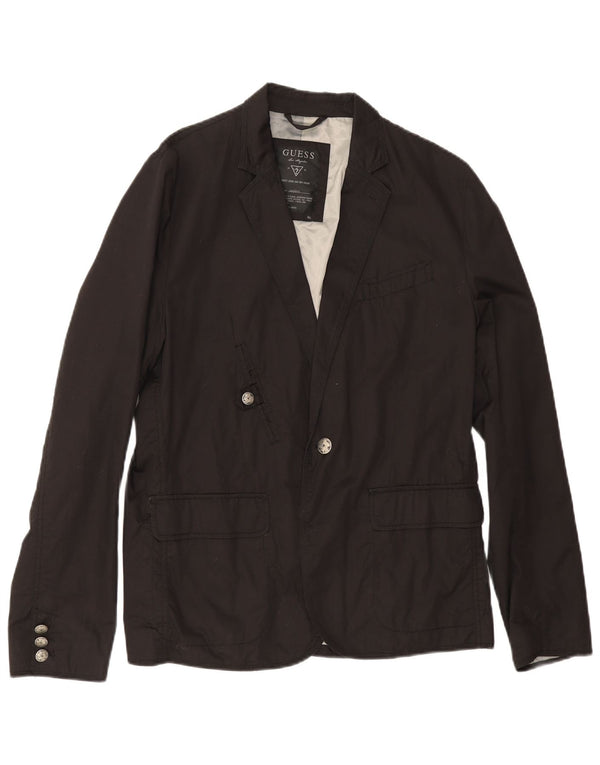 Guess Chaqueta tipo blazer con 1 botón para hombre UK 42 XL Algodón negro
