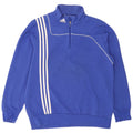Adidas - Sudadera con cuello y cremallera para hombre, talla grande, algodón azul