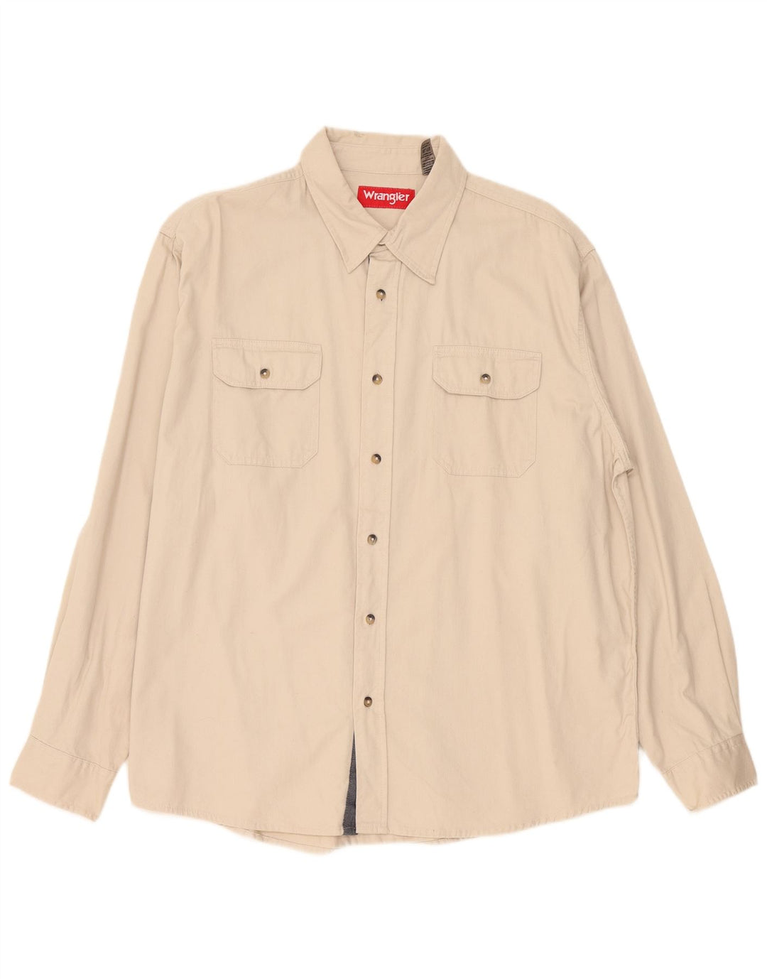 Camisa Wrangler Hombre XL Algodón Beige