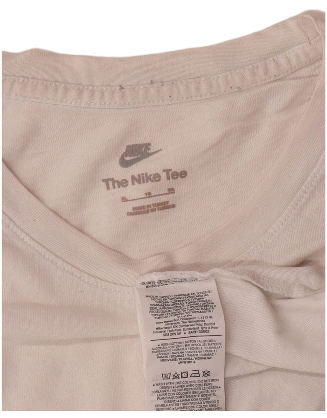 NIKE Camiseta gráfica para hombre Top XL Algodón blanco