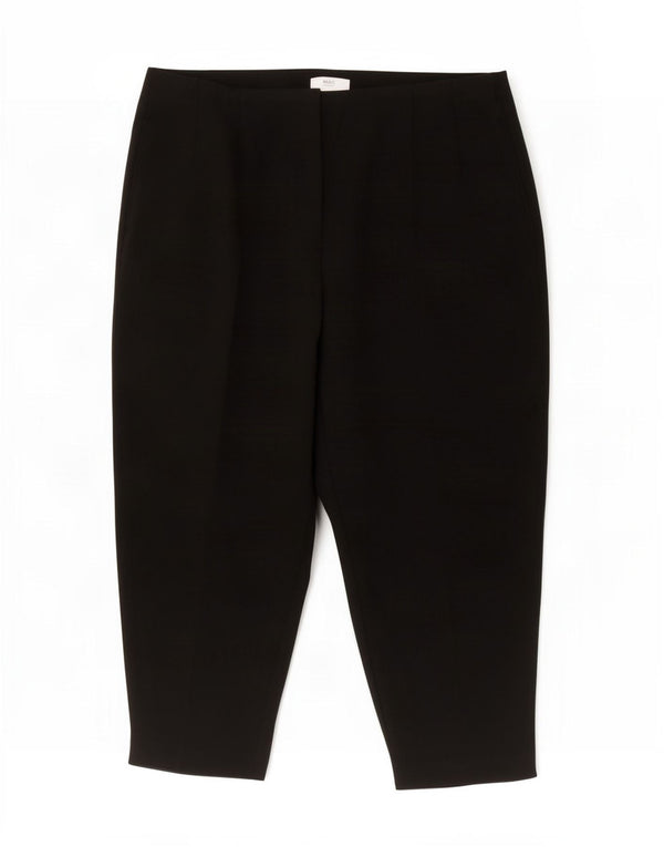 Marks & Spencer Pantalones Cortos de Cintura Alta para Mujer UK 22 3XL W42 L24 Negro