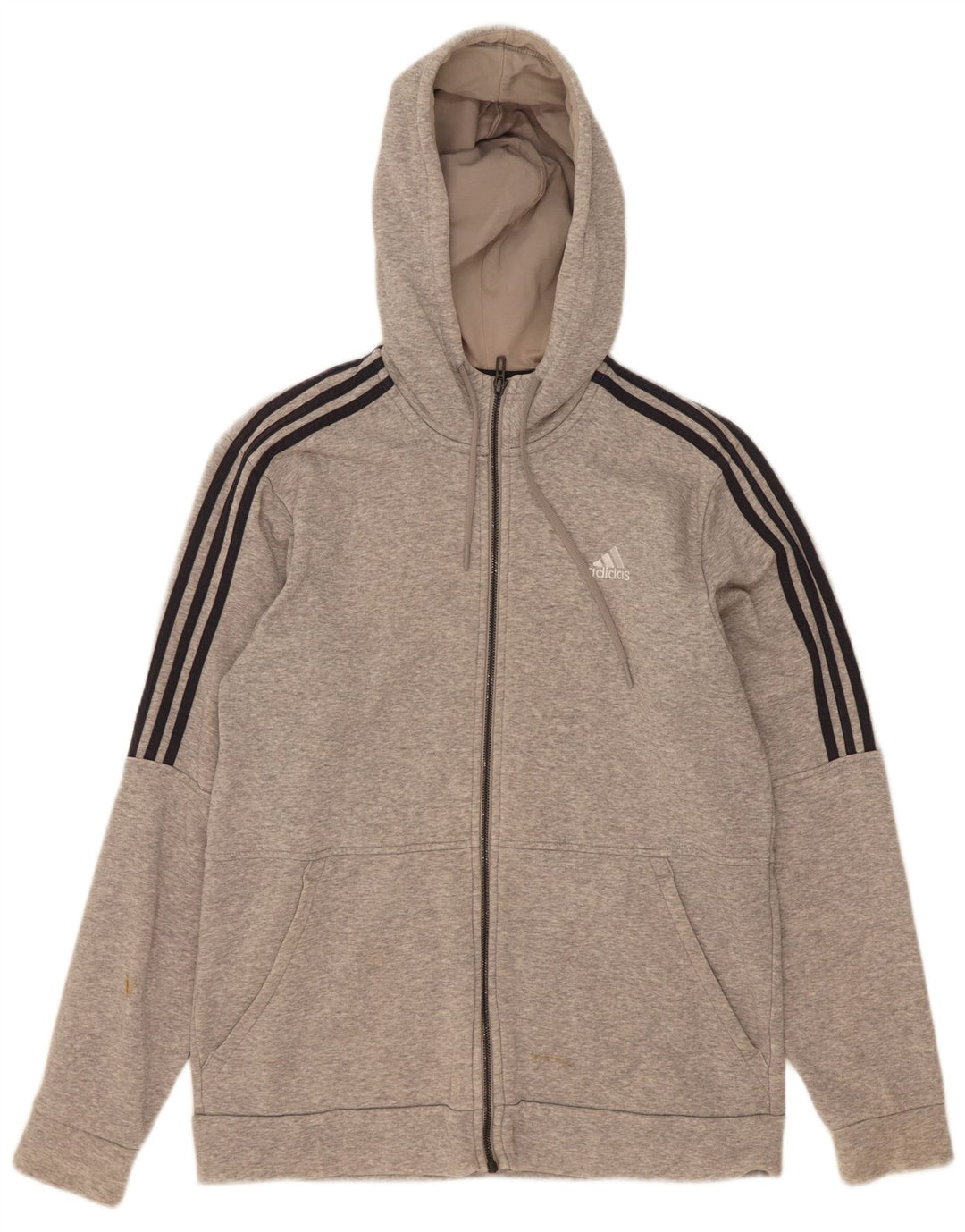 Adidas Hombre 3D Arc Zip Sudadera con capucha Suéter Gris Medio Algodón