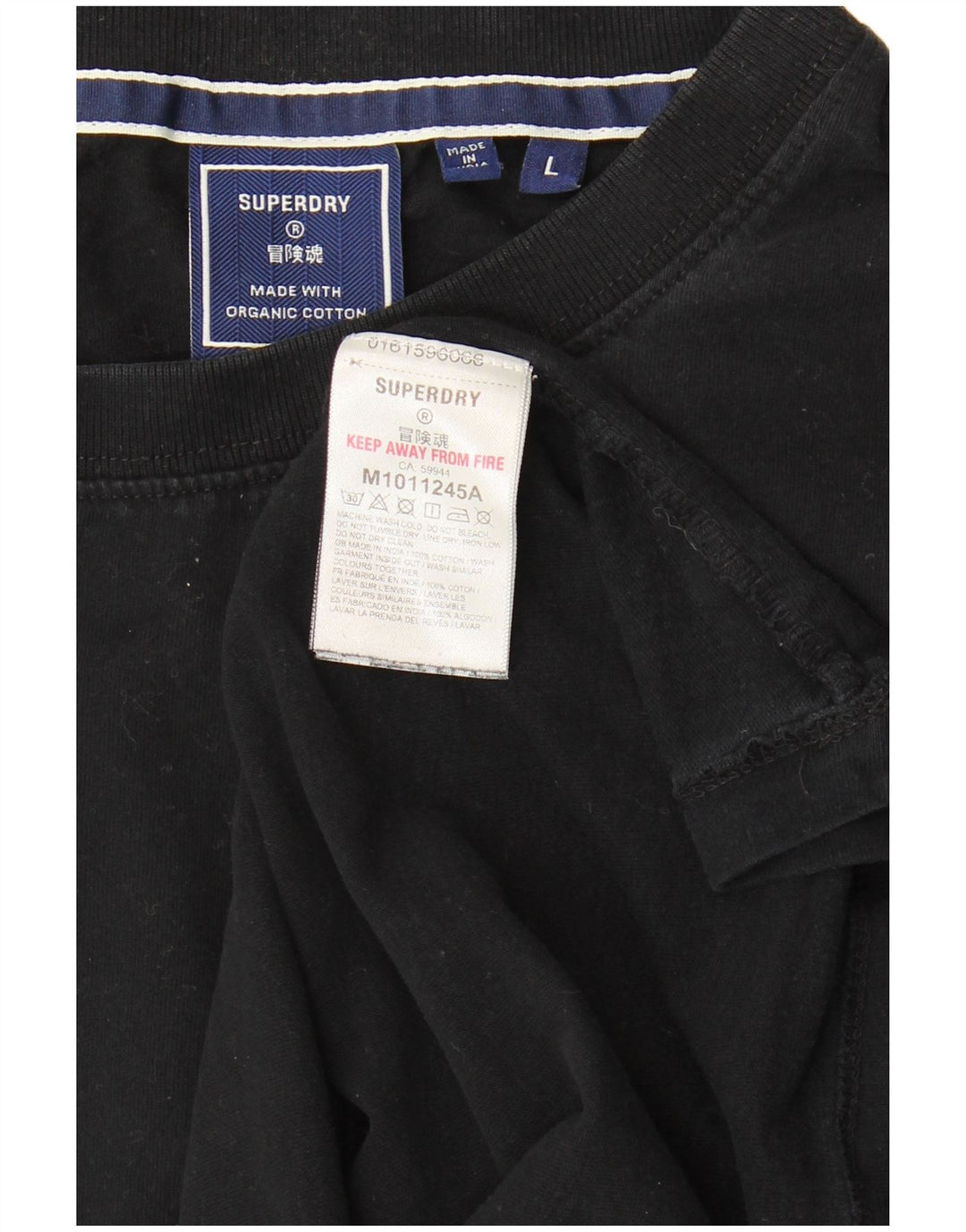 Superdry Camiseta para hombre Top grande de algodón negro