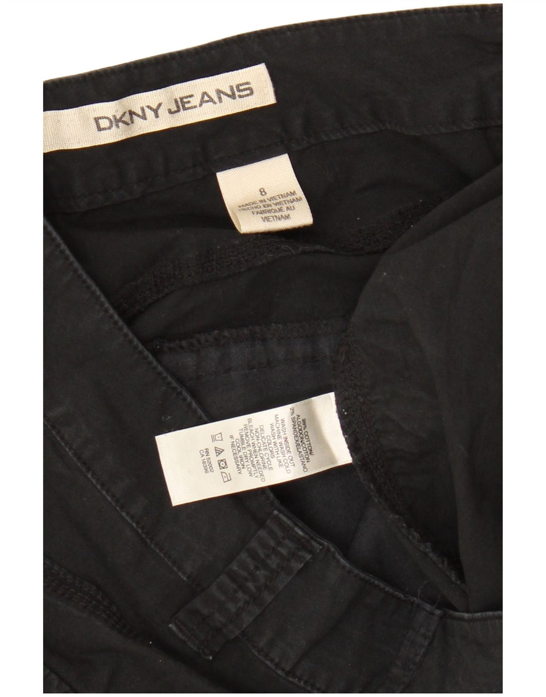 DKNY Pantalones cortos rectos para mujer US 8 Medium W30 L25 Algodón negro