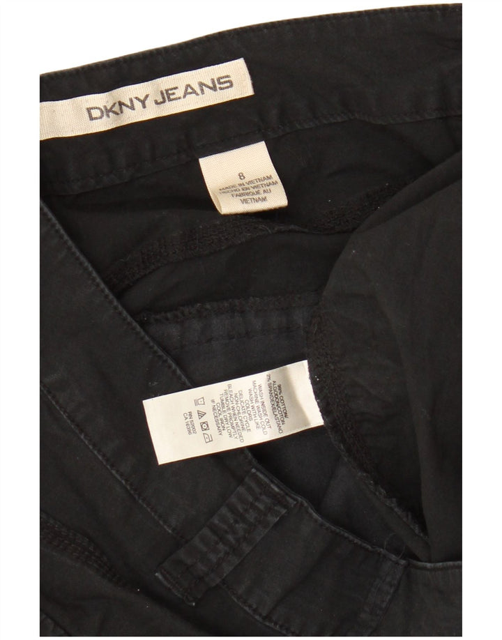 DKNY Pantalones cortos rectos para mujer US 8 Medium W30 L25 Algodón negro