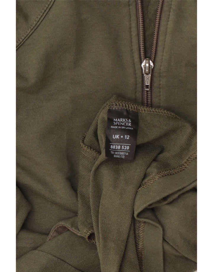 Marks & Spencer Chaqueta de chándal para mujer UK 12 Medium Khaki Cotton