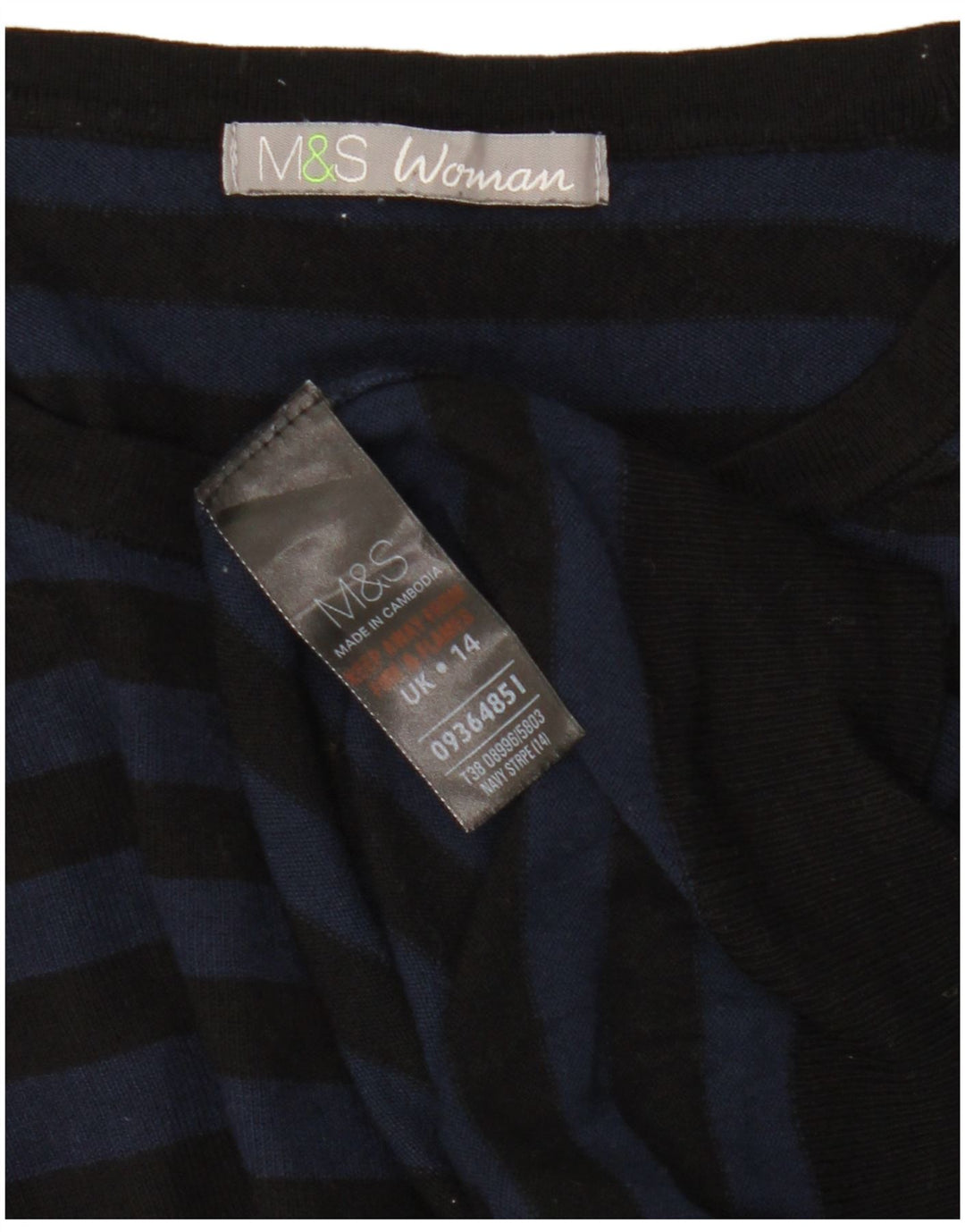 Marks & Spencer Jersey con cuello barco para mujer, talla 44, talla mediana, azul marino