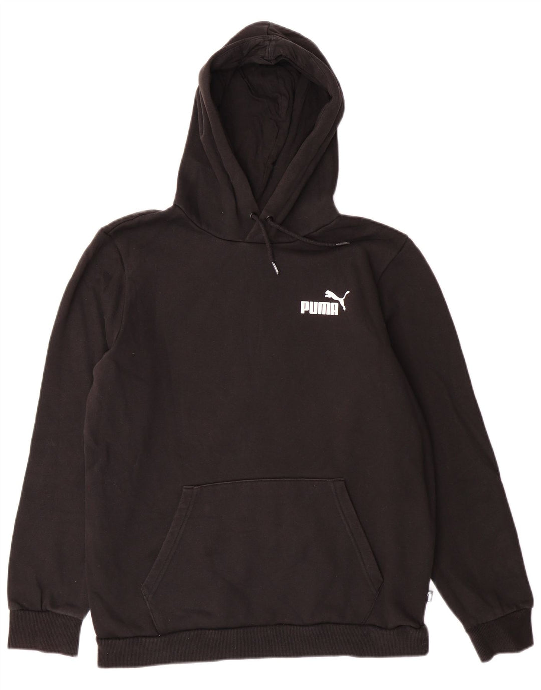 PUMA Jersey con capucha para hombre, tamaño mediano, algodón negro
