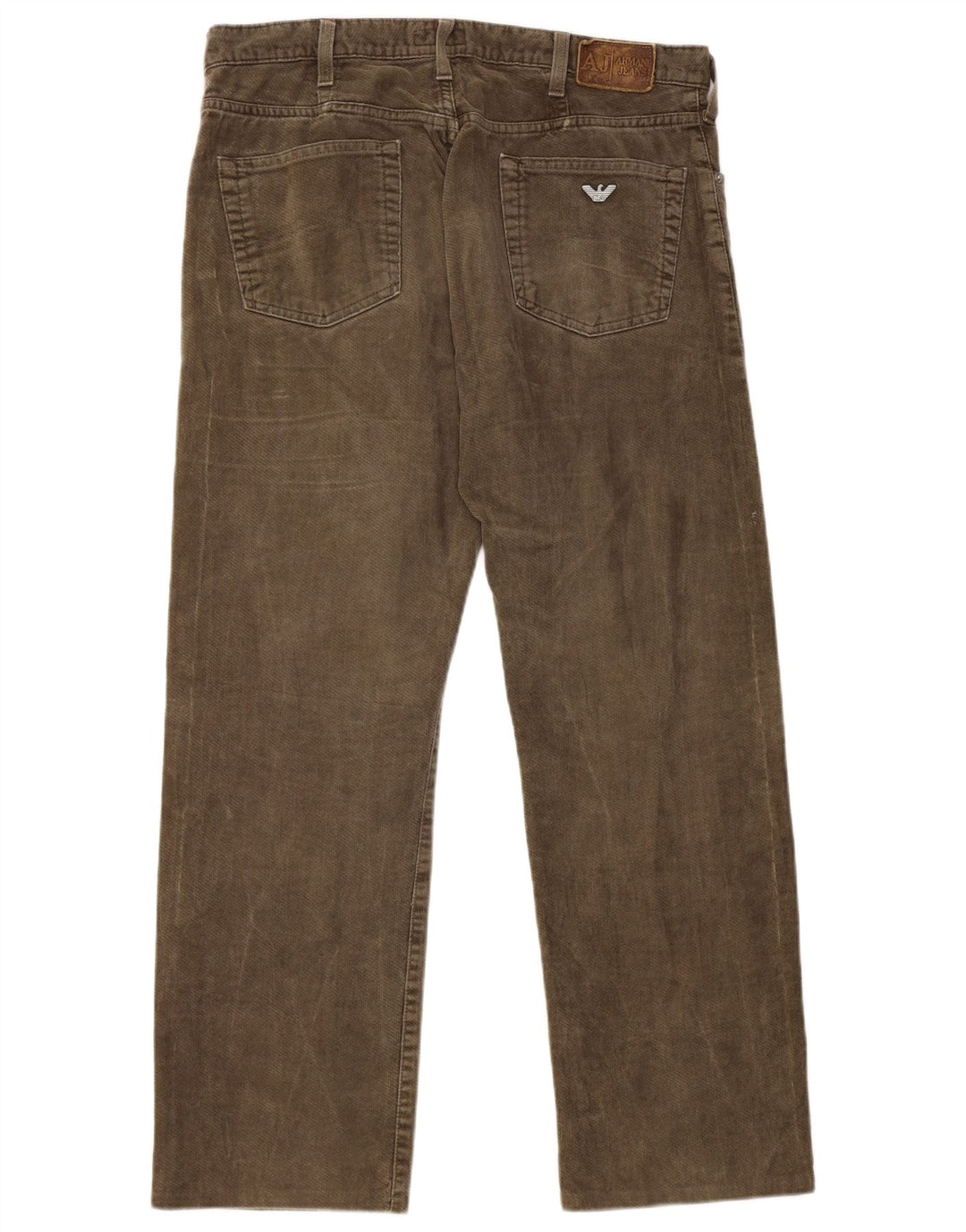 ARMANI Pantalón Casual Recto Hombre W34 L29 Algodón Caqui