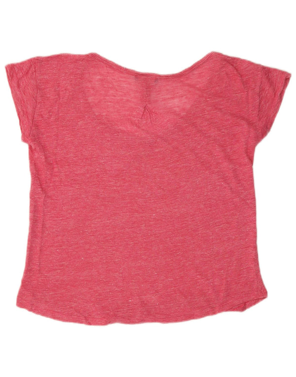 Massimo Dutti Camiseta Mujer Top UK 44 Medio Rosa Moteado