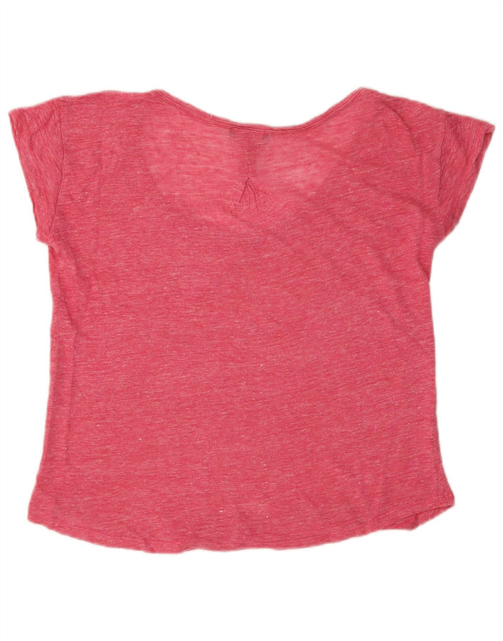 Massimo Dutti Camiseta Mujer Top UK 44 Medio Rosa Moteado