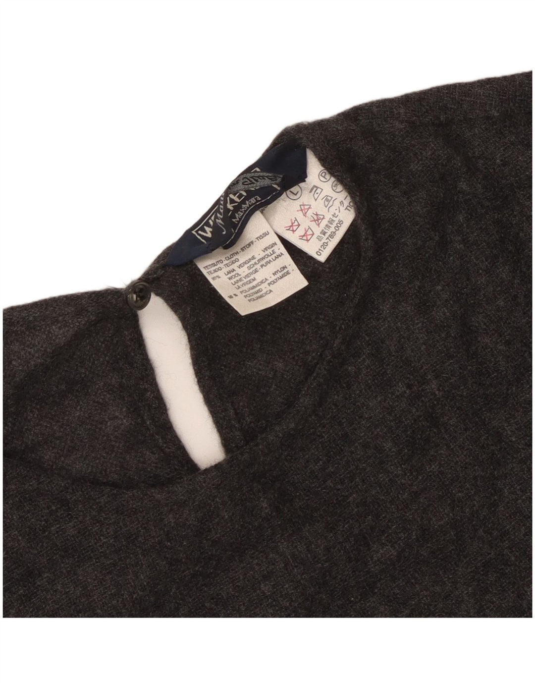 Max Mara Blusa de fin de semana para mujer Top UK 46 Lana virgen gris grande