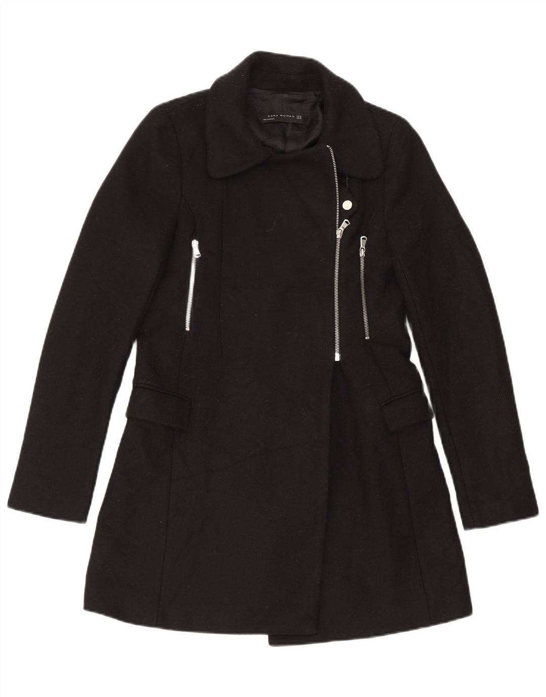 Zara Mujer Abrigo UK 6 XS Negro