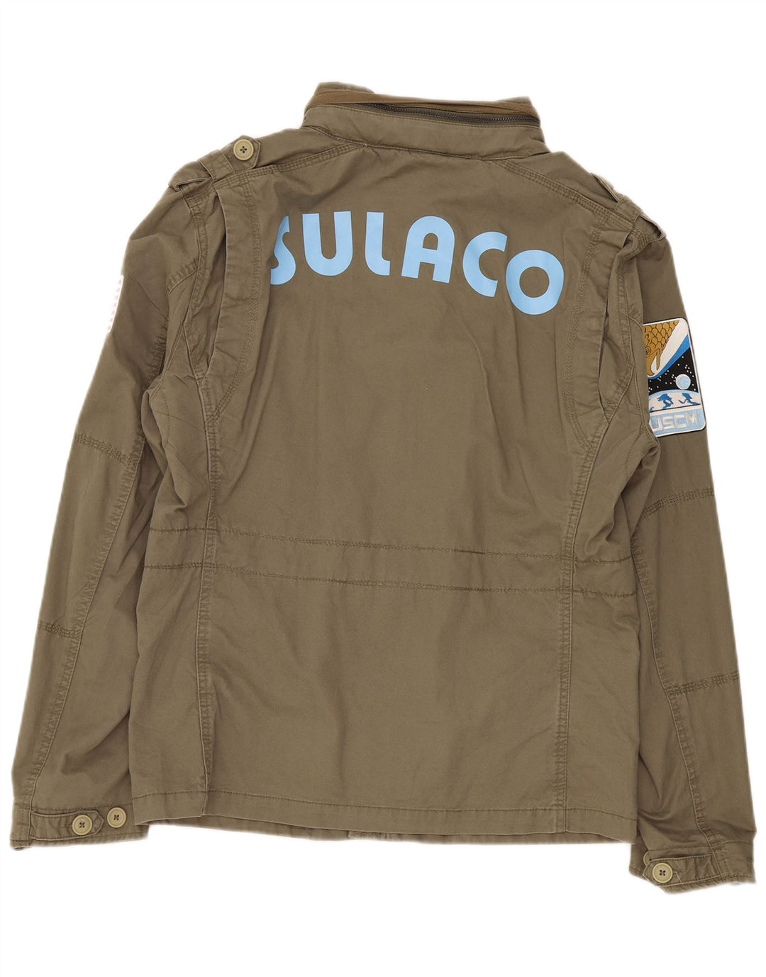 Brandit Chaqueta militar gráfica para hombre UK 38 Algodón caqui mediano
