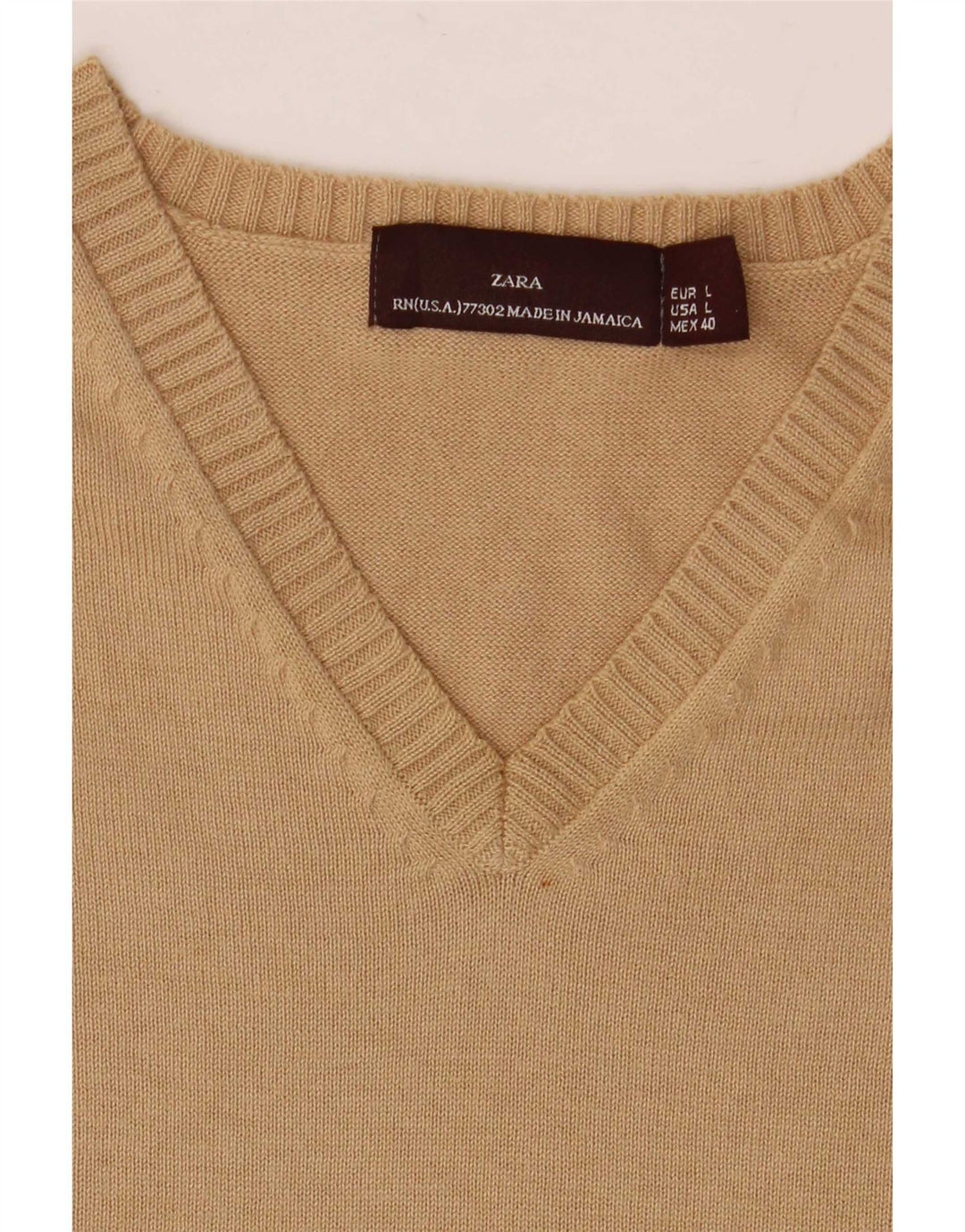 Zara Hombre Chaleco Camiseta Sin Mangas Grande Beige